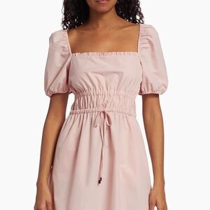 LDT Poplin Puff-Sleeve Dress